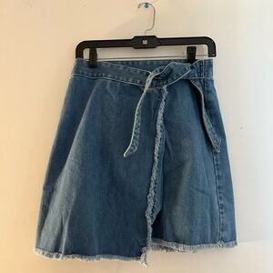 Blue Denim Wrap Skirt